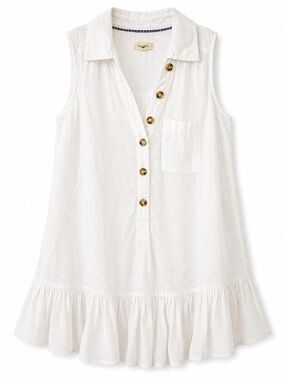 Anthropologie’s Pilcro Cream Sleeveless Linen Button-Front Tunic